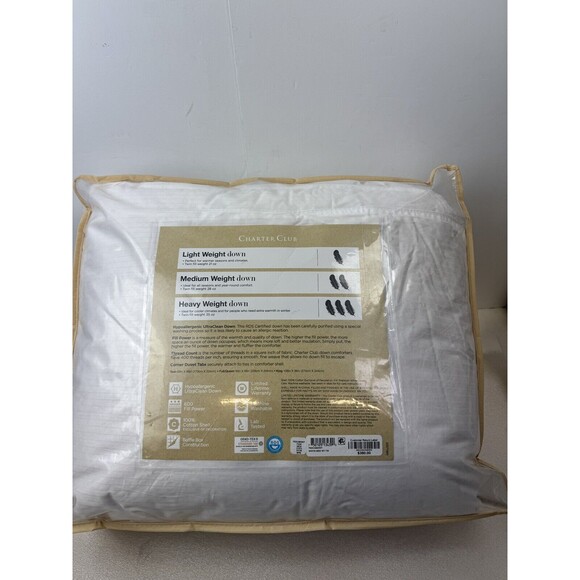 Charter Club Twin Down Medium Weight Comforter - Picture 3 of 7